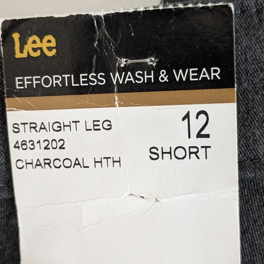Women's Lee Mid Rise Relaxed Fit Straight Leg Cotton Blend Gray Pant Sz 12 Short - Picture 9 of 15